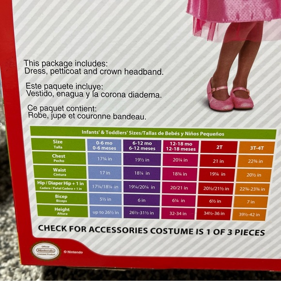Toddlers CUTE 'Princess Peach' Costume (Size 3T-4T) BRAND NEW W TAGS - Picture 6 of 7